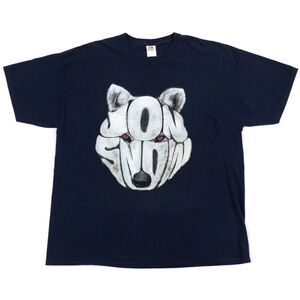 Game Of Thrones Jon Snow Wolf‎ Graphic Print T-Shirt Navy Size 2XL